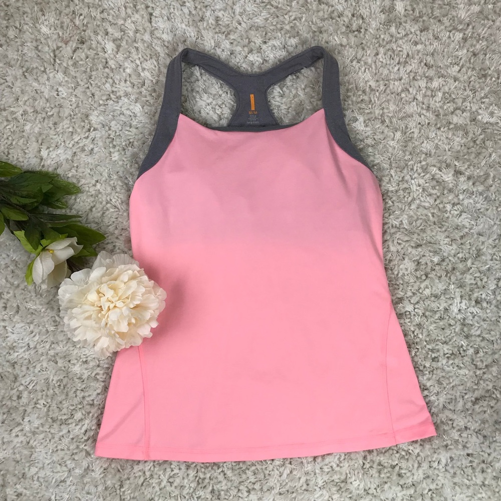Lucy workout tank top pink and grey size M